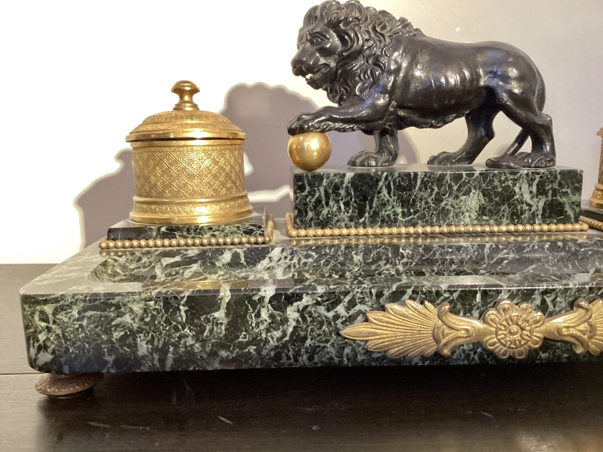 Encrier de style empire au Lion.-photo-3