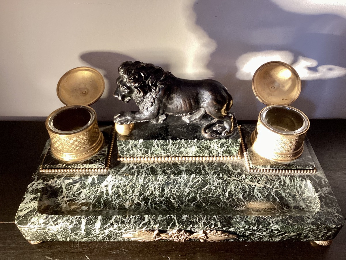 Encrier de style empire au Lion.-photo-7