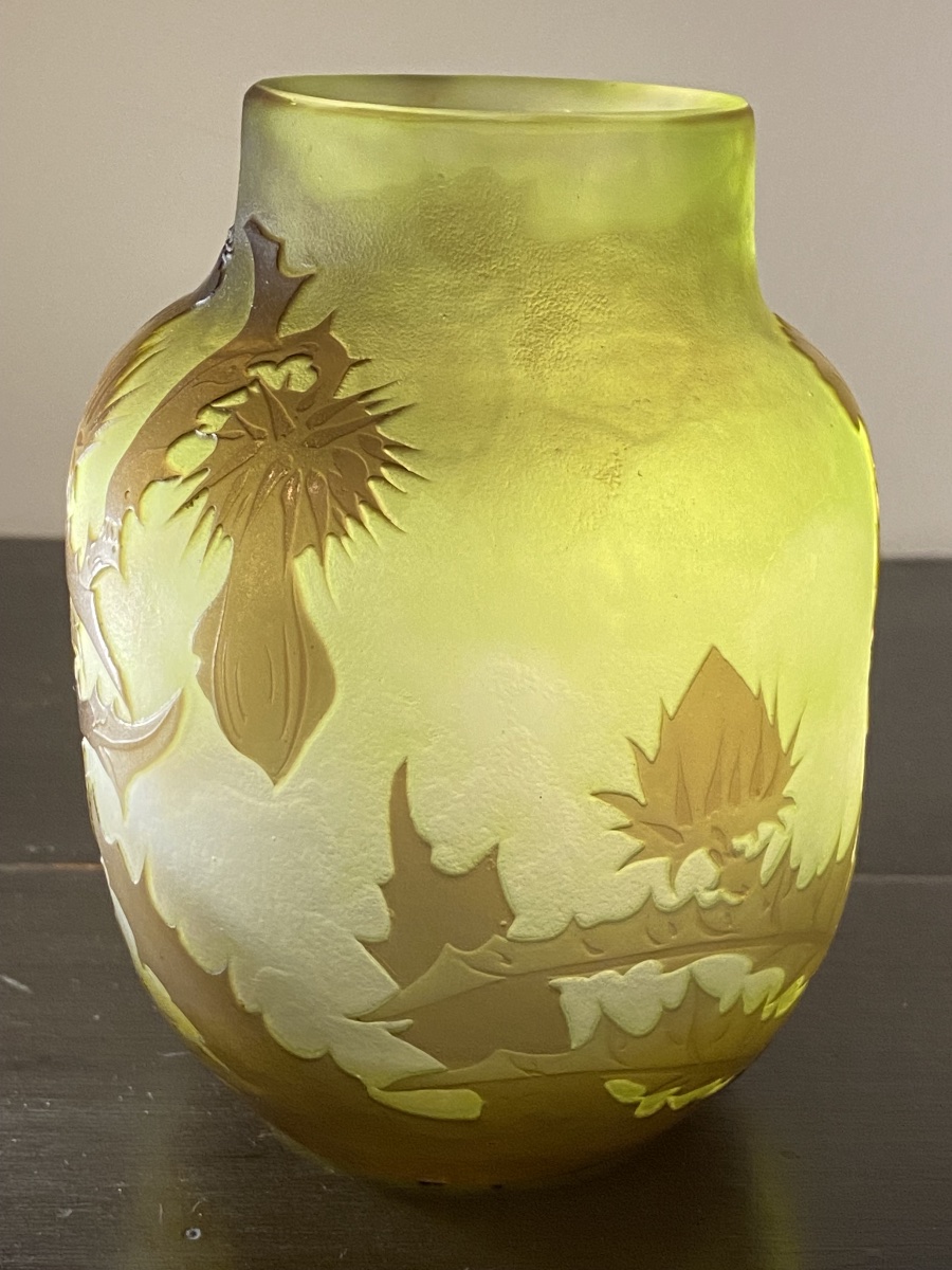 Emile Gallé. Vase aux chardons. -photo-1