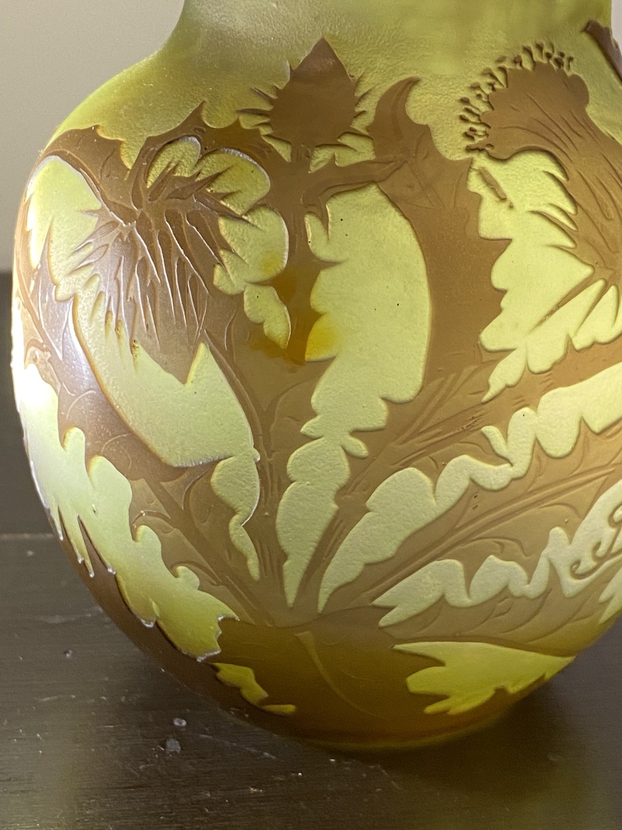 Emile Gallé. Vase aux chardons. -photo-3