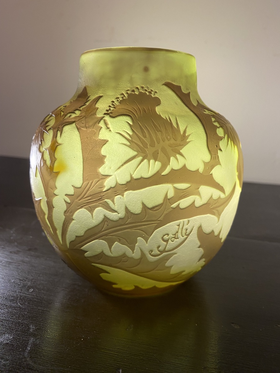 Emile Gallé. Vase aux chardons. -photo-7