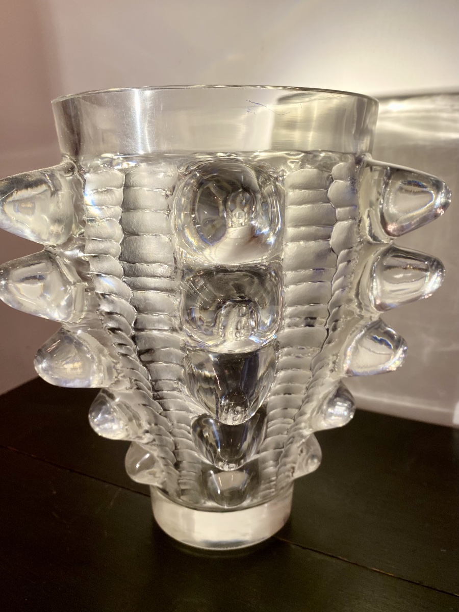 Marc Lalique. Paimpol Vase In White Crystal. -photo-2