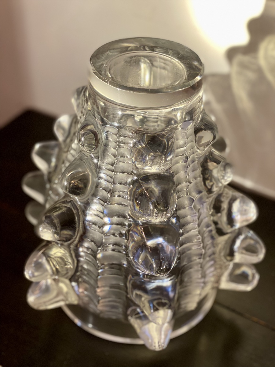 Marc Lalique. Paimpol Vase In White Crystal. -photo-7