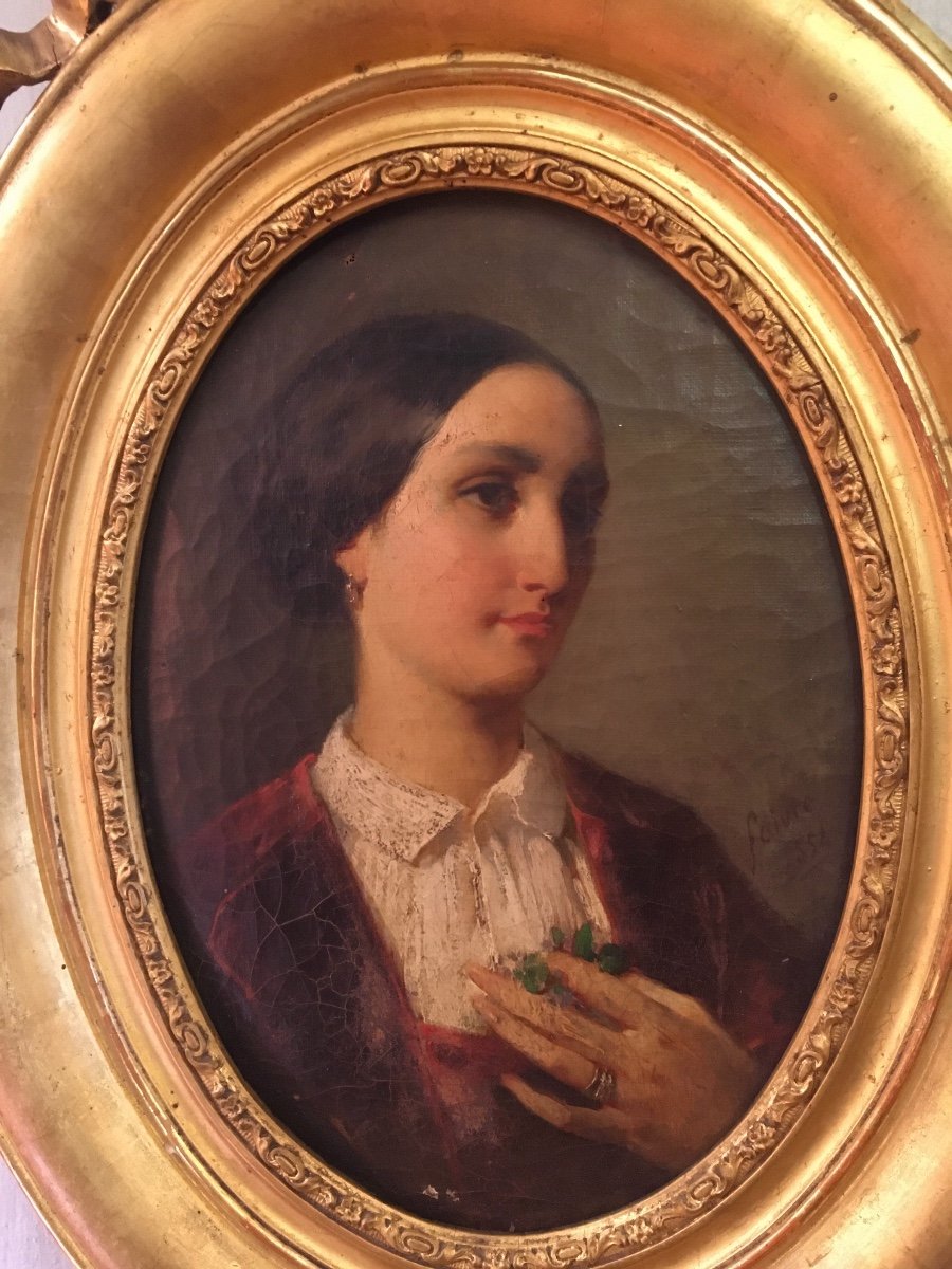 Tony Faivre (1830-1905), Portrait De Jeune Femme.-photo-3
