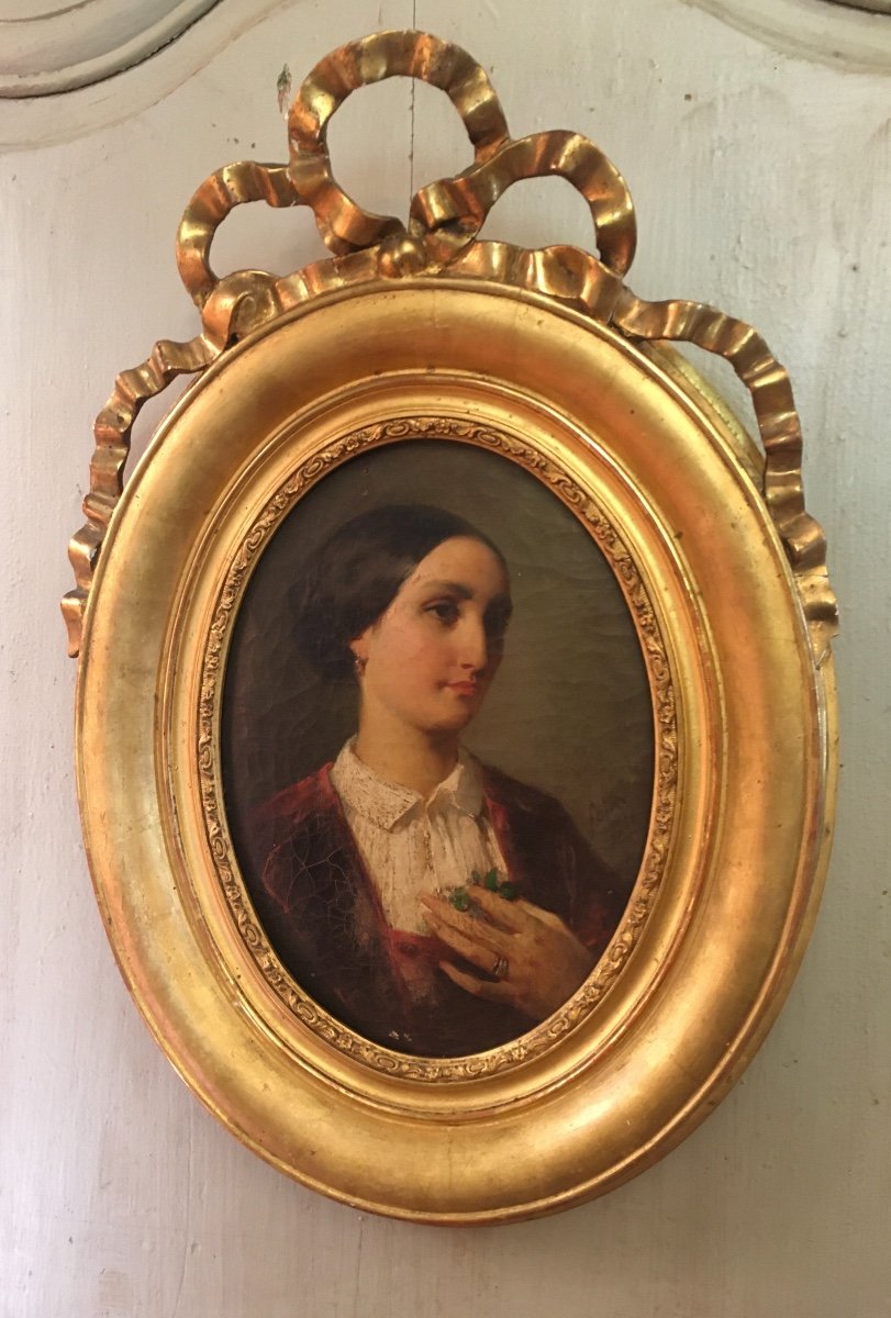 Tony Faivre (1830-1905), Portrait Of A Young Woman.