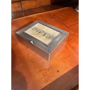 Silver Risler And Square Box. Watercolor By Gerald Laffite.