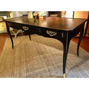 Regency Style Black Lacquered Flat Desk.