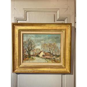 Jean Rigaud. « Marcilly en Gault , la route. »