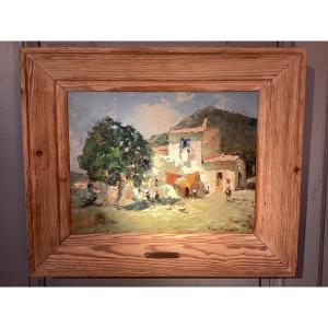 Merio Ameglio. Scène animée en Provence. 