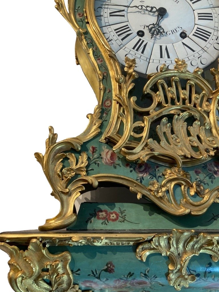 Cartel And Its Louis XV Console “vernis Martin”. Nicolas Potier & J Jollain. XVIII° Century-photo-3