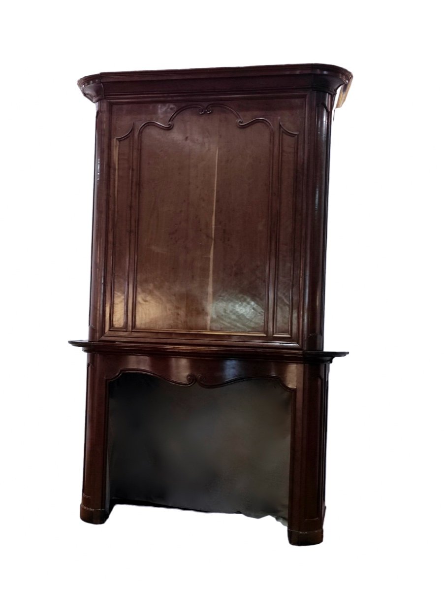 Louis XV Fireplace In Mahogany From Cuba Solid, Bordeaux. XVIII° Century-photo-2