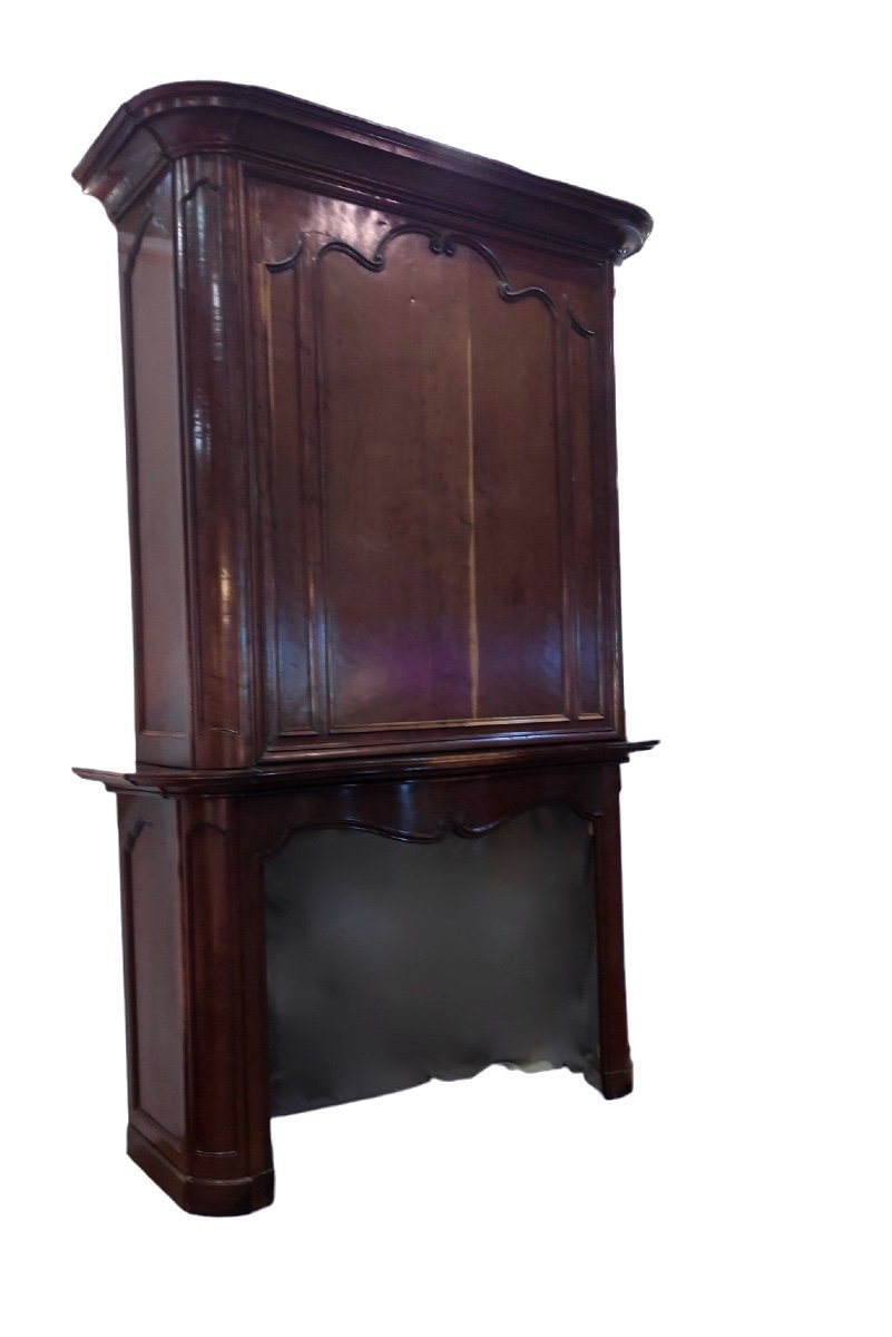 Louis XV Fireplace In Mahogany From Cuba Solid, Bordeaux. XVIII° Century-photo-3