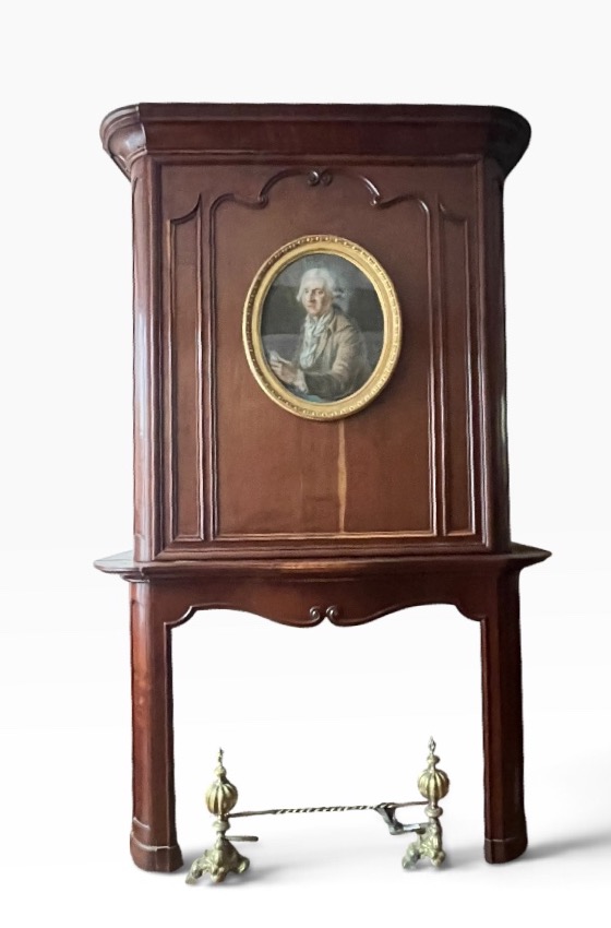 Louis XV Fireplace In Mahogany From Cuba Solid, Bordeaux. XVIII° Century