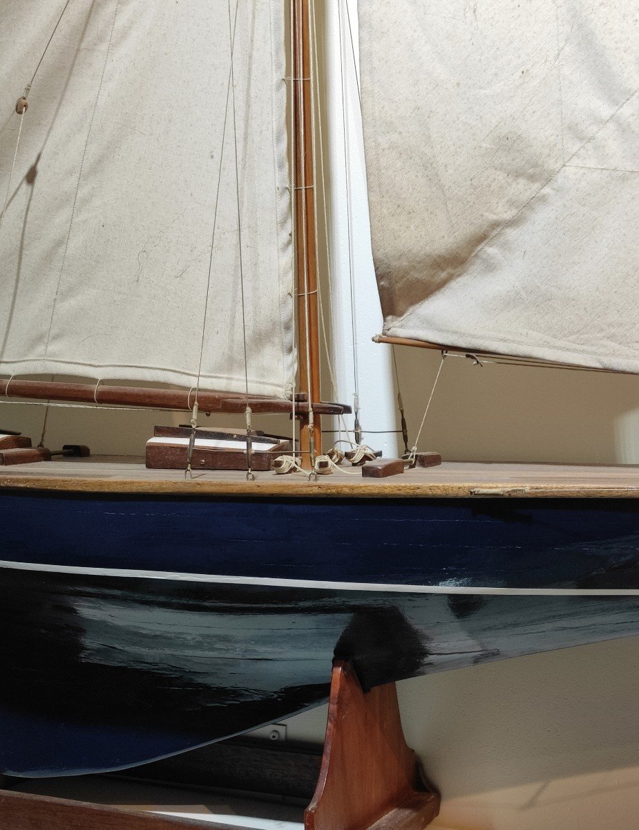 12m I.d. Large Wooden Sailboat Model. 132 X 150 Cm. 1st Half Of The 20th Century.-photo-3