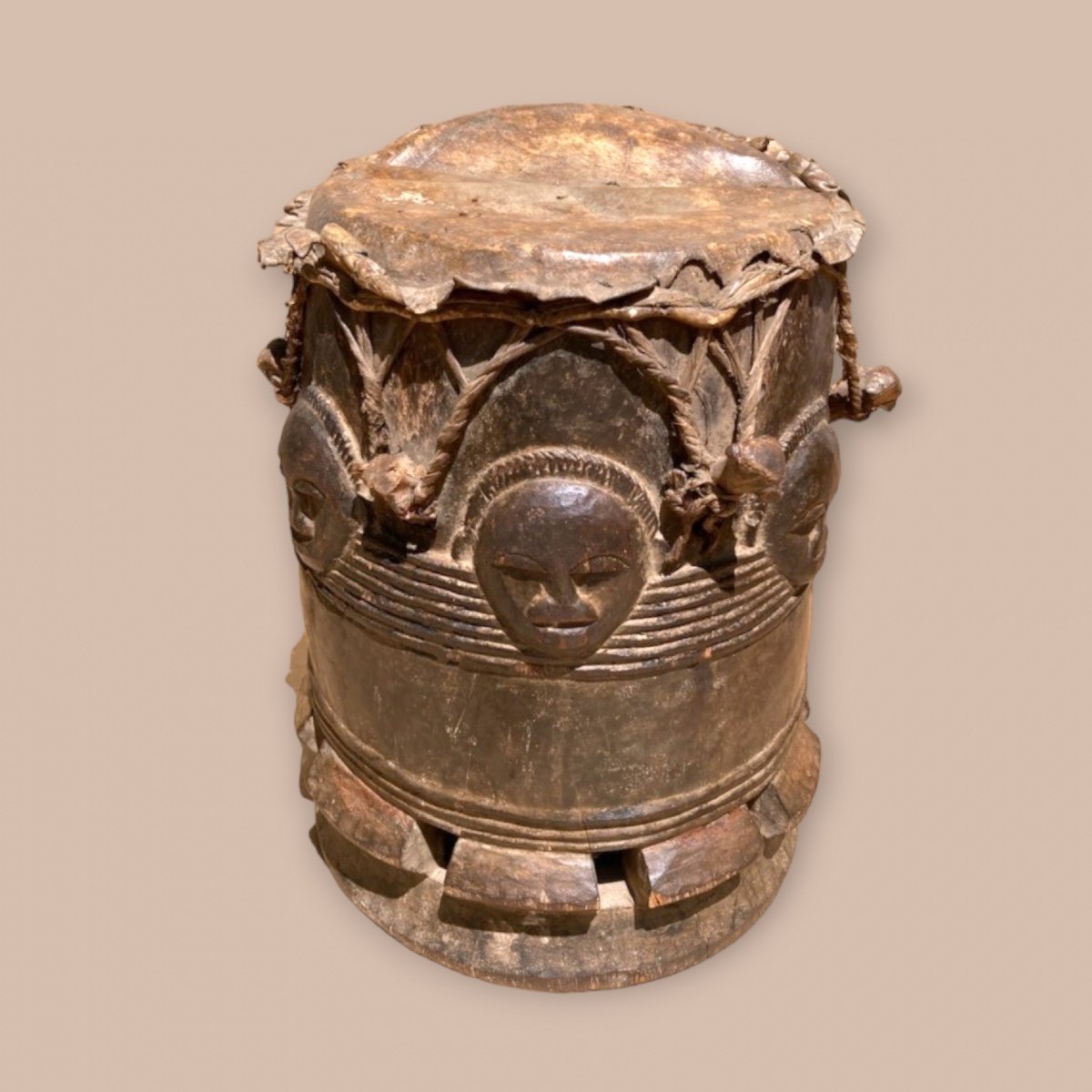 Baoule Drum. Monoxyl. Ivory Coast. Early 20th Century.-photo-2