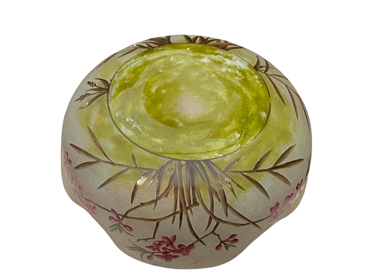 Coupe polylobée Daum  Nancy. « Bois jolis » D15cm H 6,3cm-photo-1