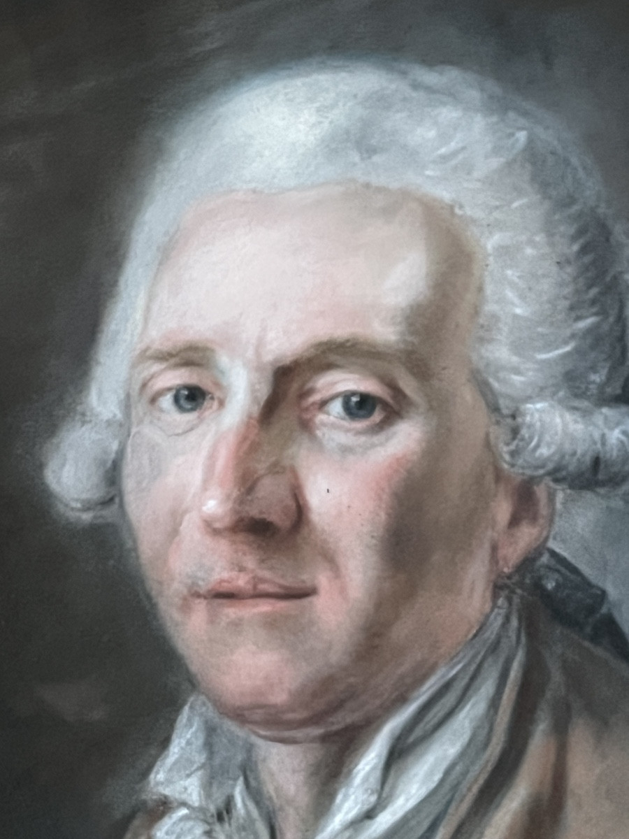 Portrait Of A Man With A Seashell. Naturalist. Pastel On Vellum. Last Third Of The 18th Century.-photo-4
