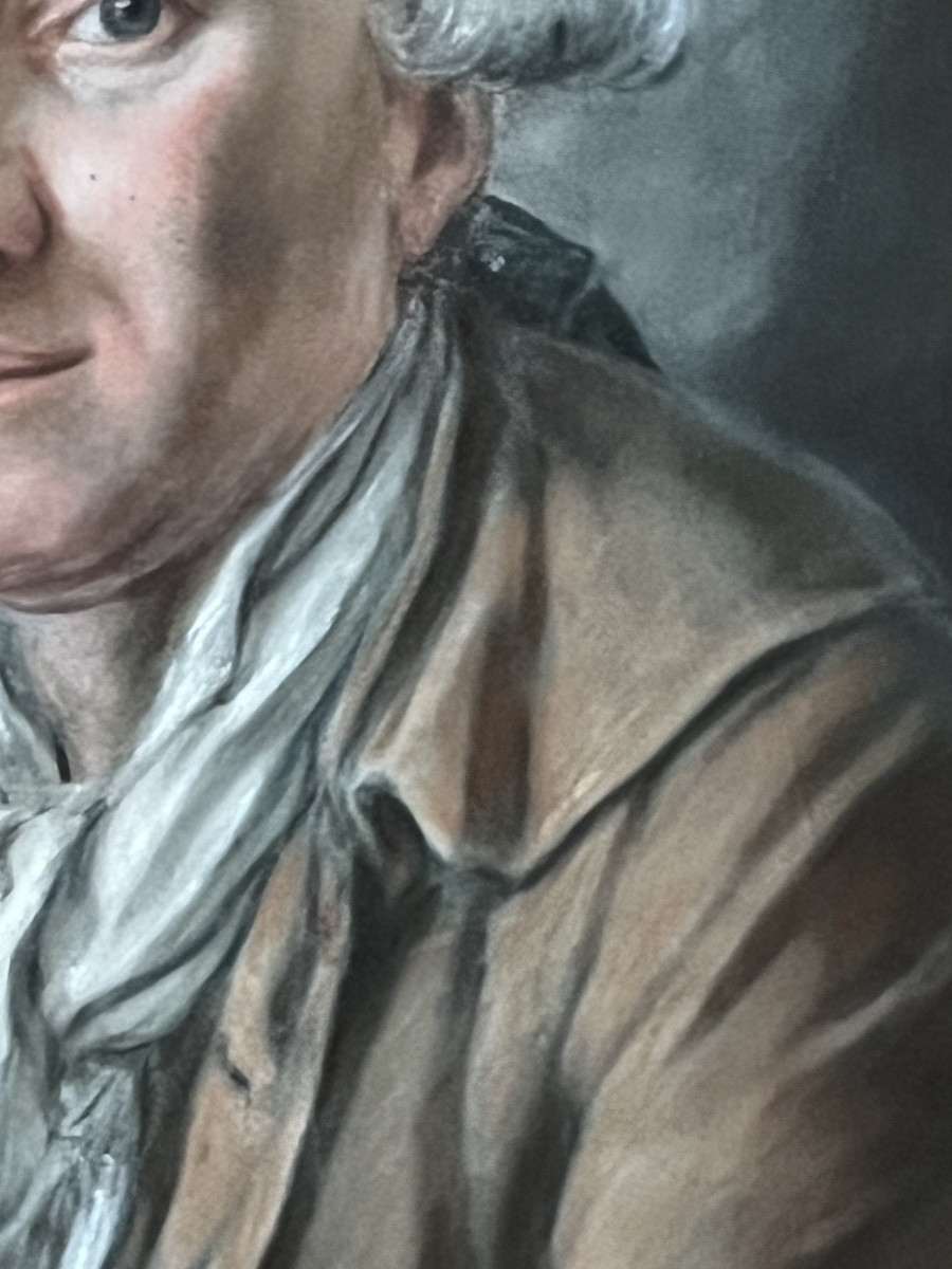 Portrait Of A Man With A Seashell. Naturalist. Pastel On Vellum. Last Third Of The 18th Century.-photo-3