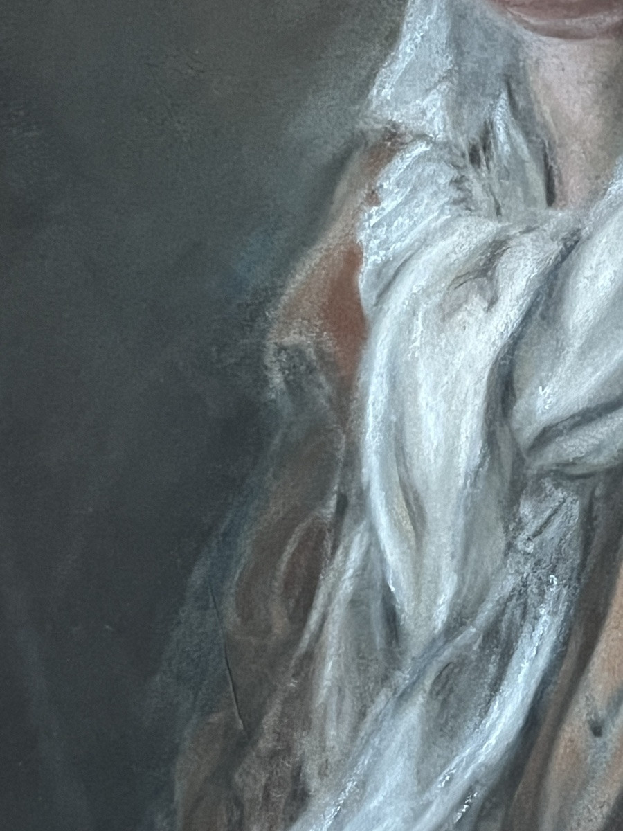 Portrait Of A Man With A Seashell. Naturalist. Pastel On Vellum. Last Third Of The 18th Century.-photo-5