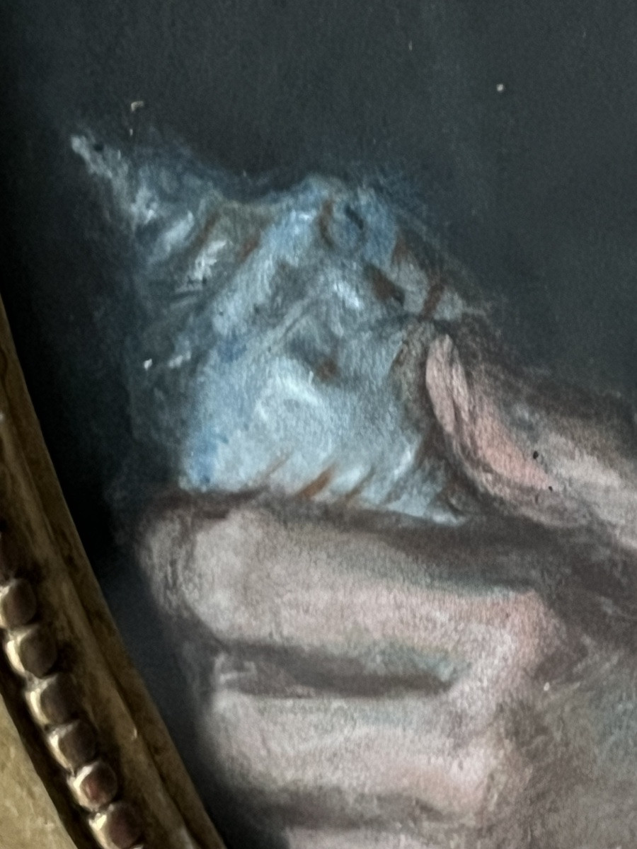 Portrait Of A Man With A Seashell. Naturalist. Pastel On Vellum. Last Third Of The 18th Century.-photo-7