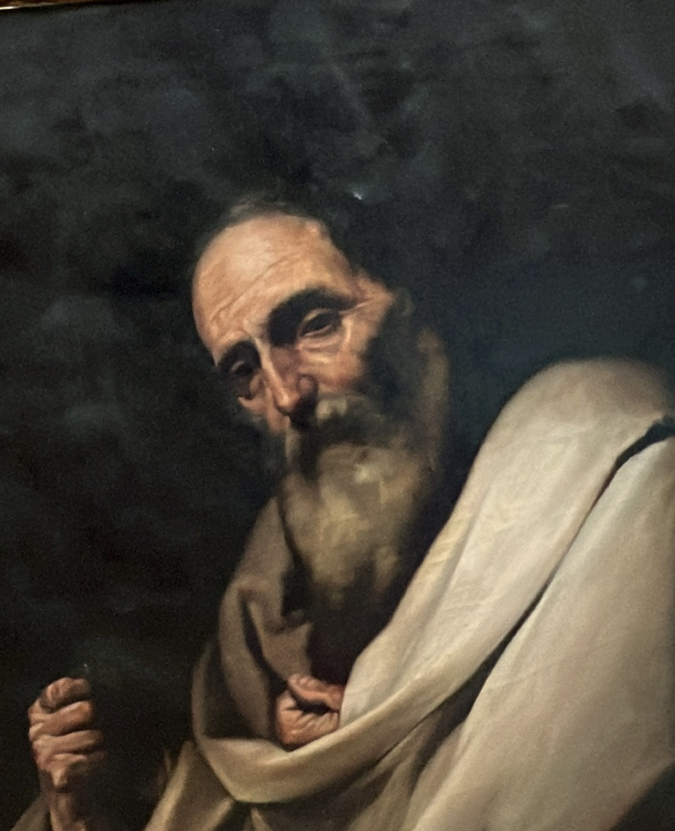 Saint Bartholomew After Ribera. Oil On Canvas, Framed. 19th Century. Height 77 Cm-photo-2