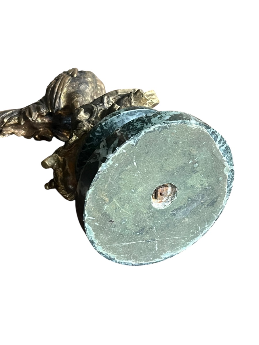 "the French Rooster", A. Comte Du Passage & Drouot, Bronze On Green Marble, H 29 Cm, 19th Century-photo-6