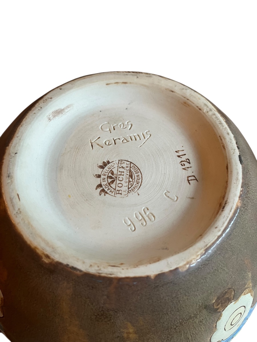 Charles Catteau Boch Frère La Louvière Grès Kéramis Circa 1928 Vase . H 23.5 Cm -photo-2