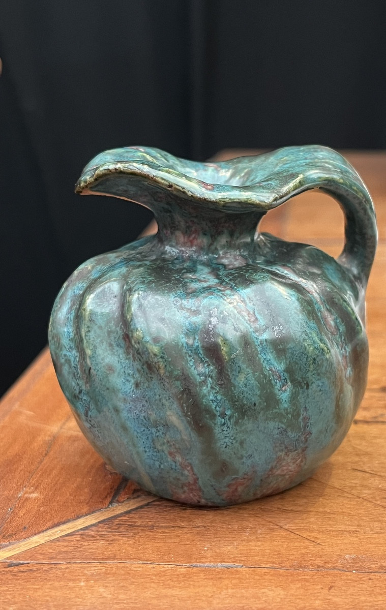 Adrien Dalpayrat. Pichet organique circa 1900  grès émaillé  h 7.2 cm-photo-2