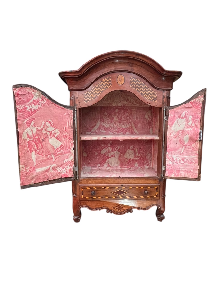 Small Master's Or Watch Cabinet. H 77.5 Cm. Late 18th Century -photo-2