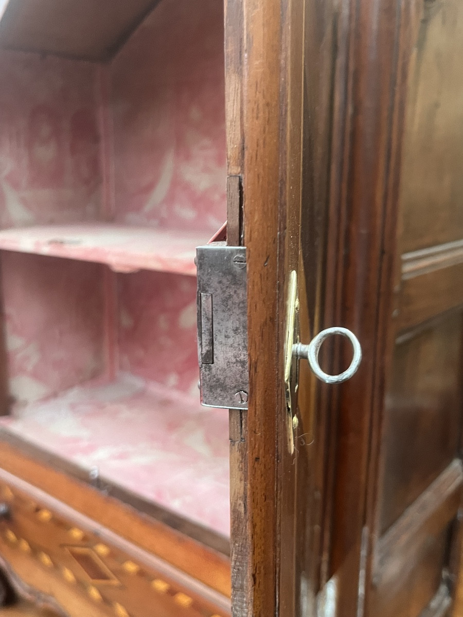 Small Master's Or Watch Cabinet. H 77.5 Cm. Late 18th Century -photo-8