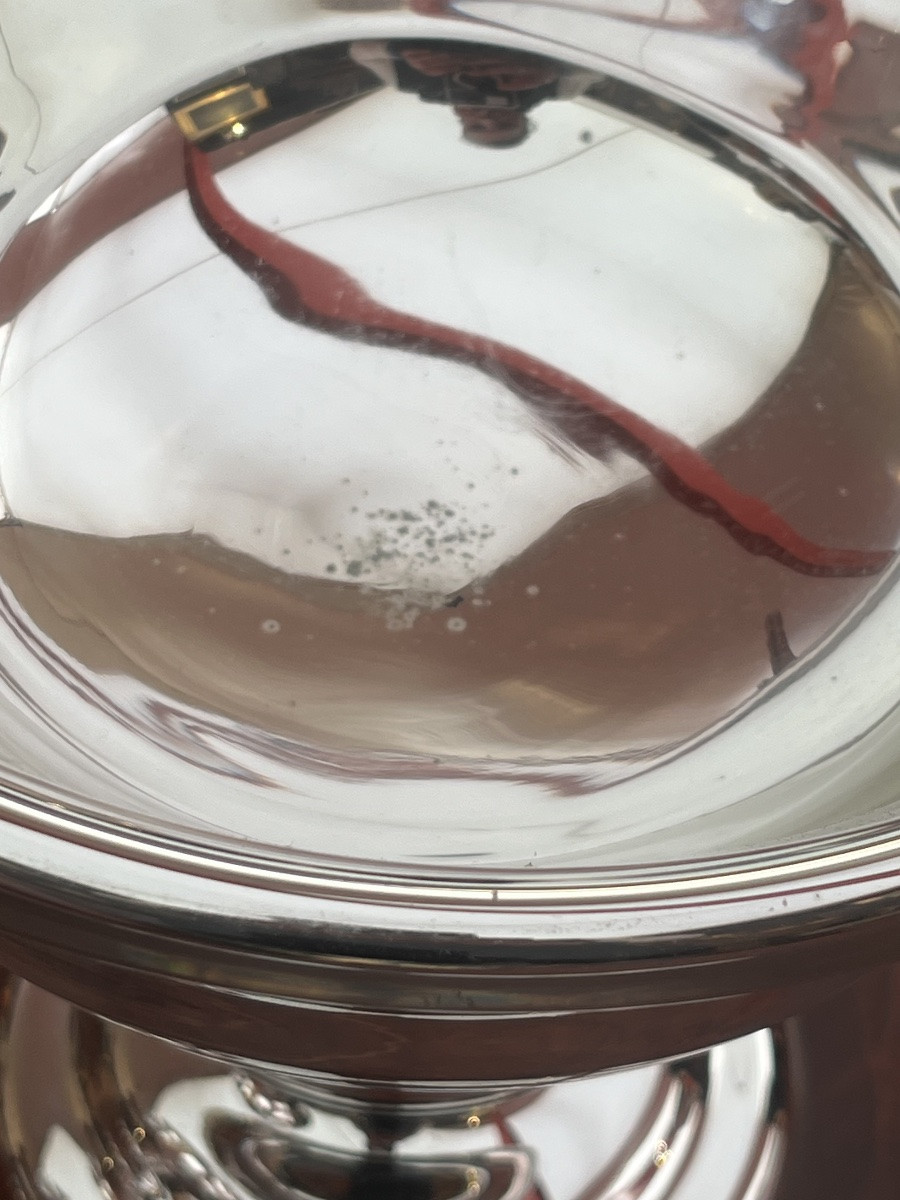 Pair Of Cups. Eglomisé Glass. Height 27.3 Cm. 20th Century. -photo-1