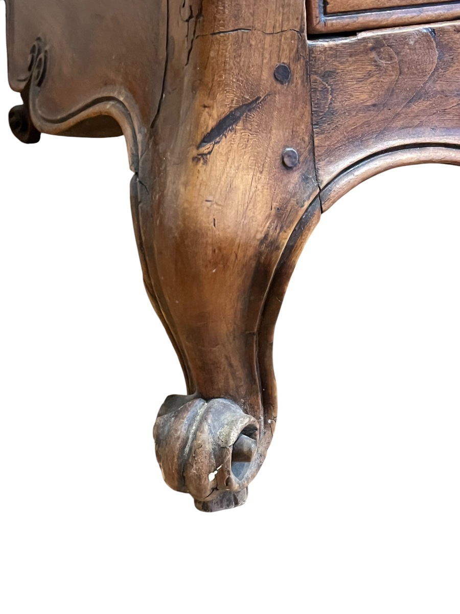Louis XVI-style Cherry Wood Chest Of Drawers.  Brass Fittings Stamped "la Nation La Loi Le Roi" L 134 Cm-photo-5