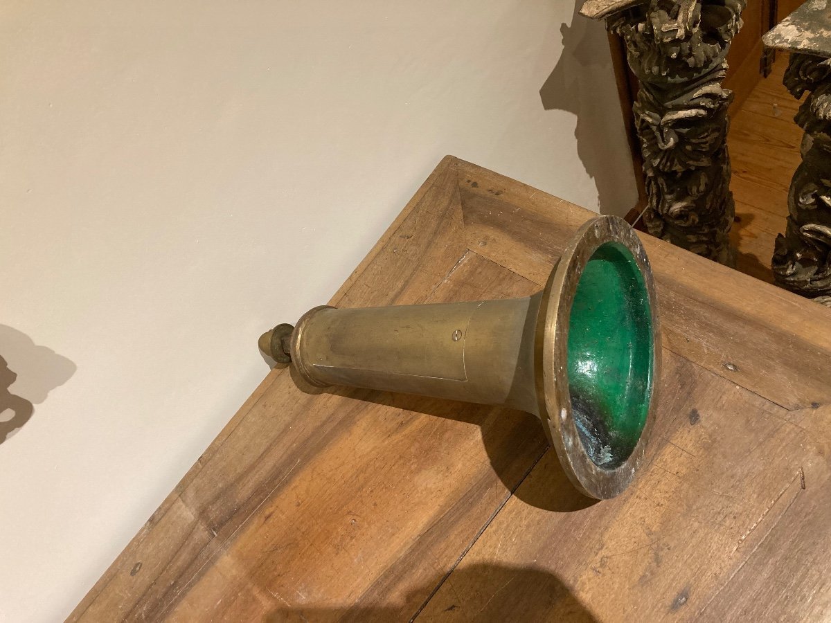 Barre à Roue En Frêne, Acajou Et Laiton. Ateliers & Chantiers De Bretagne. Nantes. 1914. -photo-4