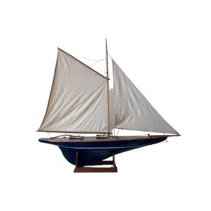 12m I.d. Large Wooden Sailboat Model. 132 X 150 Cm. 1st Half Of The 20th Century.