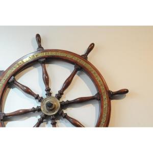 Ash, Mahogany And Brass Steering Wheel. Workshops & Shipyards Of Brittany. Nantes. 1914.