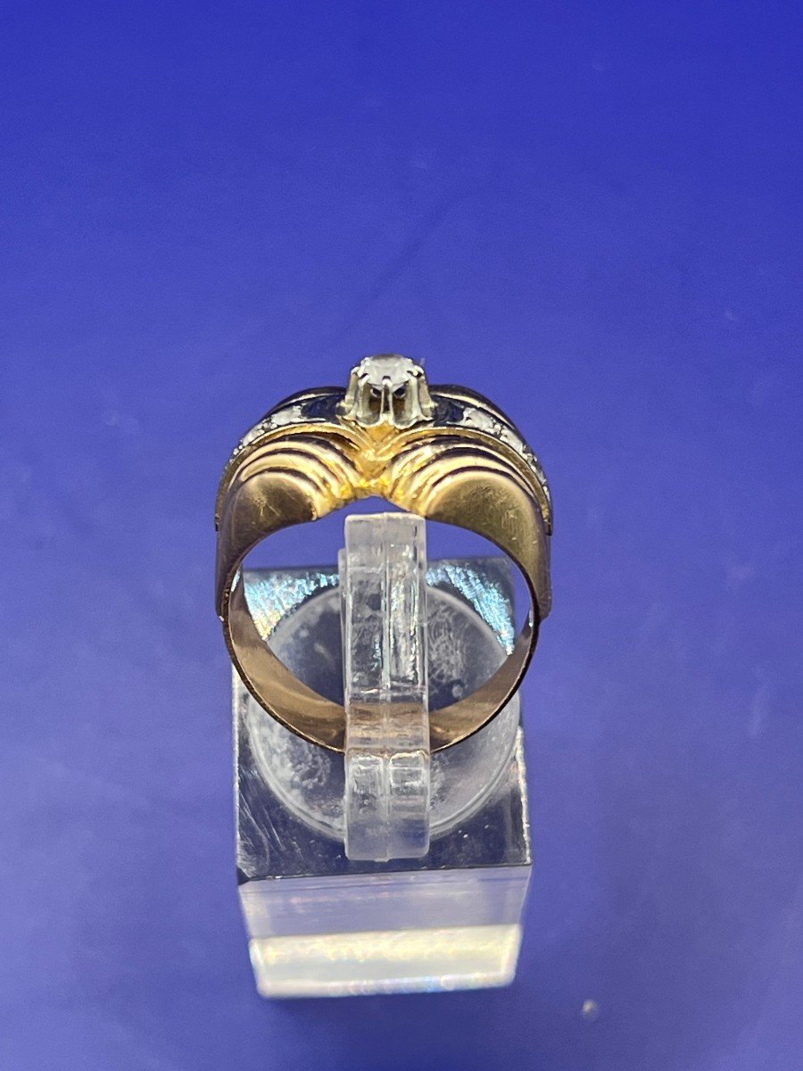 Bague Art Deco Or 18 K-photo-5