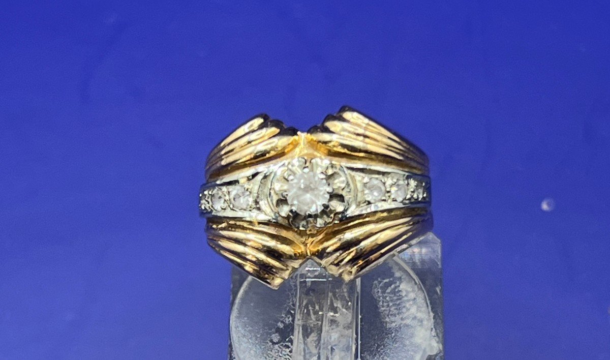 Bague Art Deco Or 18 K