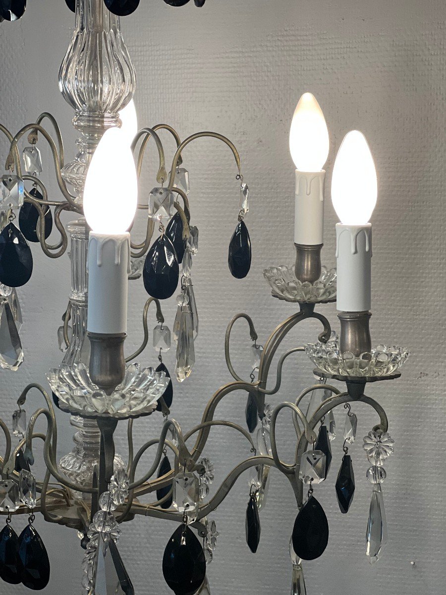 Lustre Pampilles 6 Lumieres Pampilles Noire -photo-8
