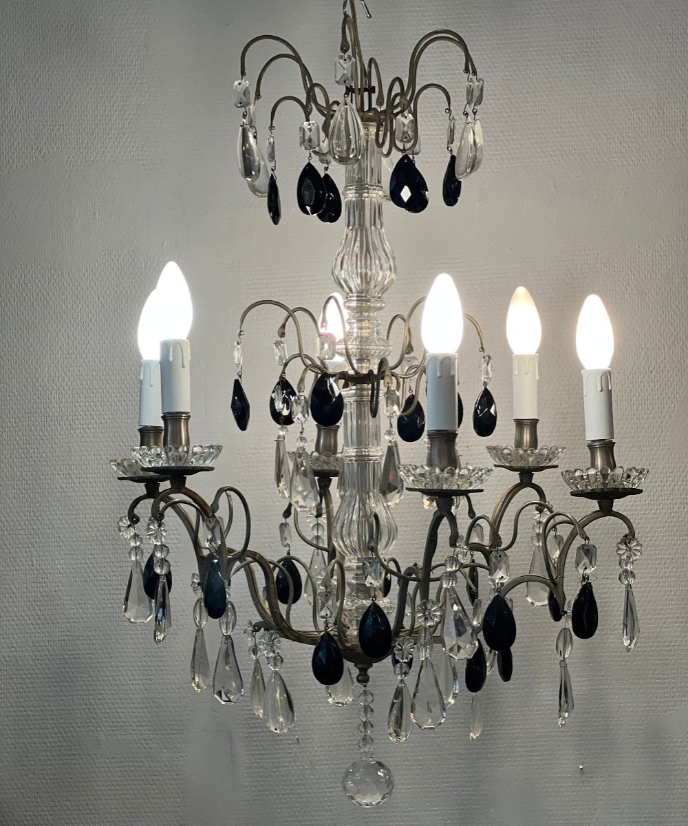 Lustre Pampilles 6 Lumieres Pampilles Noire 