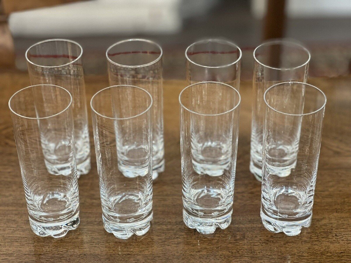 Set Of 8 Glasses 13.5 Cm Crystal Sign Daum