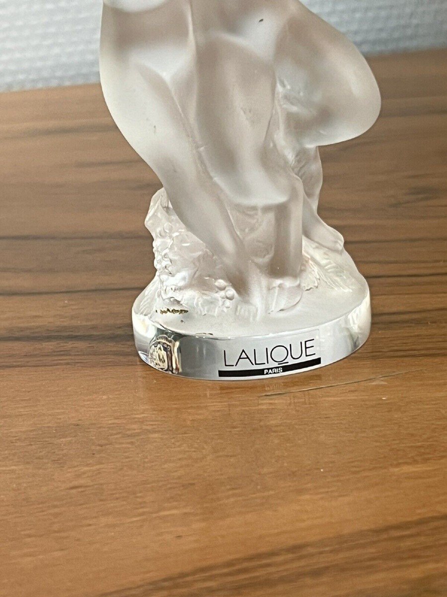 Lalique Crystal Woman And Fauna Statuette -photo-2