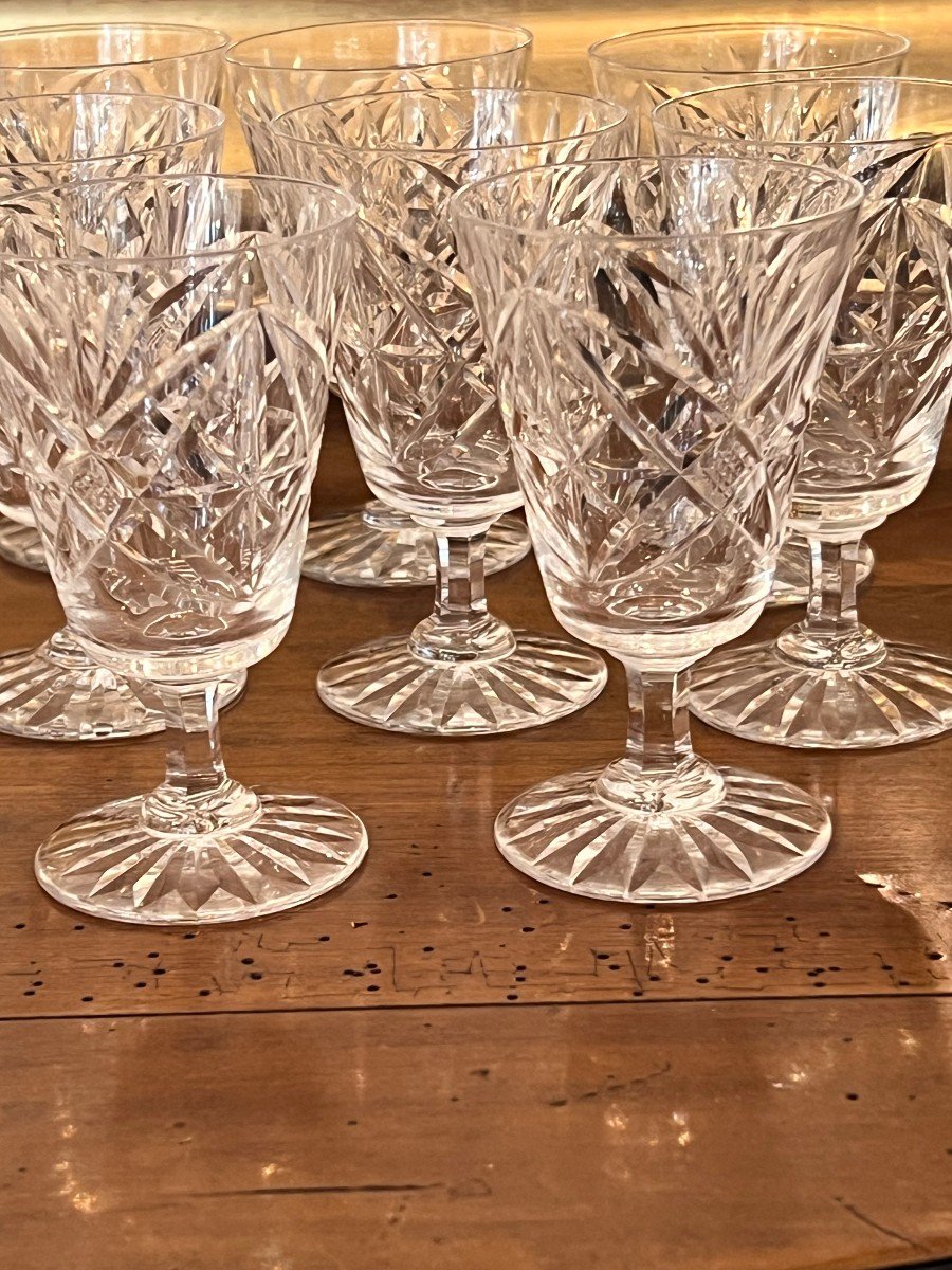 Service De Verres En Cristal De 29 Pieces / Cristal Taille-photo-4