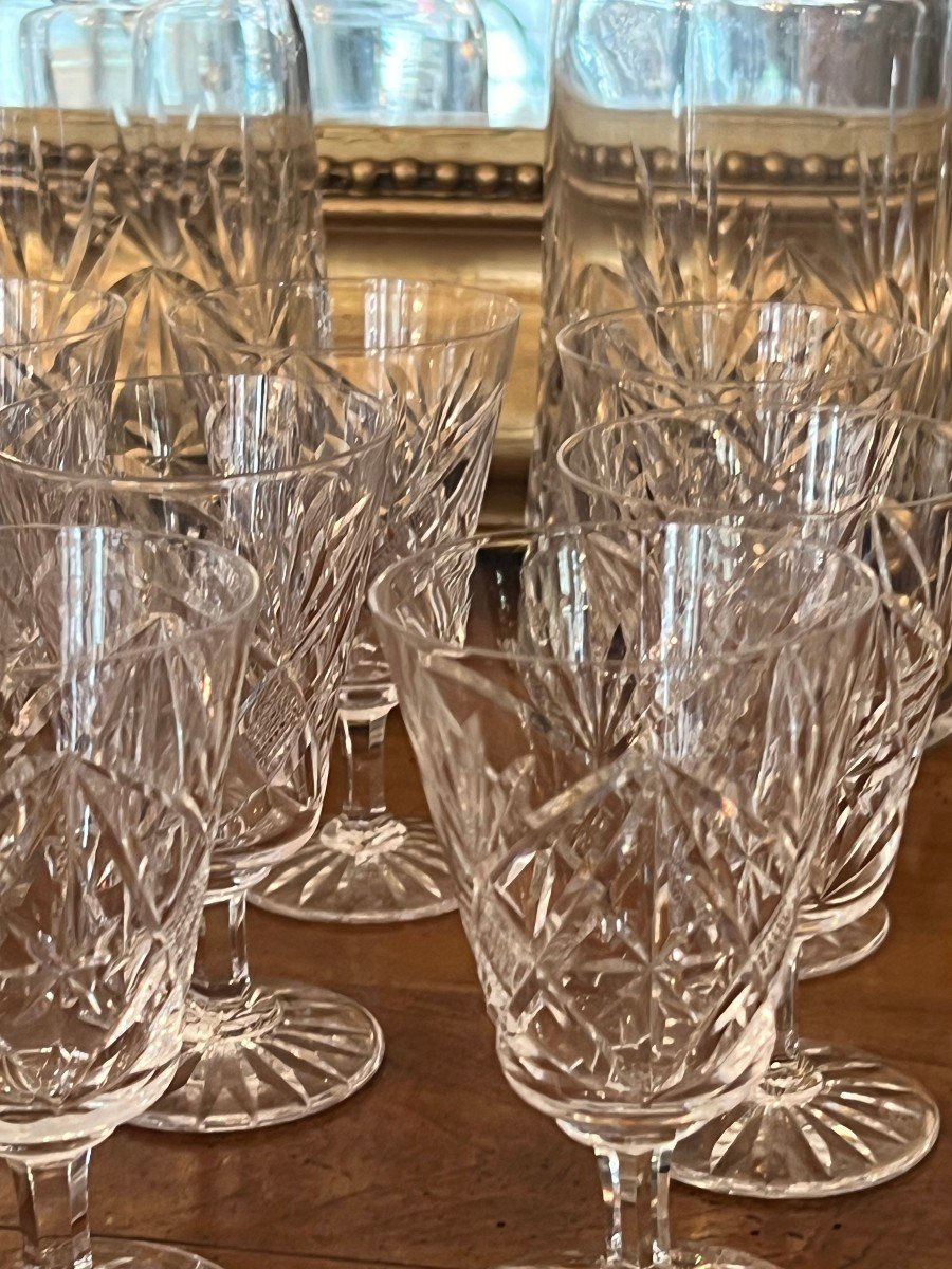 Service De Verres En Cristal De 29 Pieces / Cristal Taille-photo-5