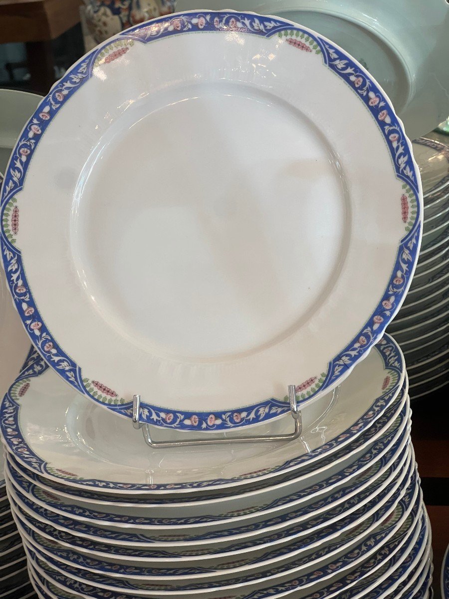  Service De Table Art Deco Porcelaine Limoges 72 Pieces-photo-2