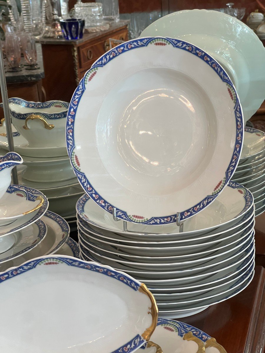  Service De Table Art Deco Porcelaine Limoges 72 Pieces-photo-1