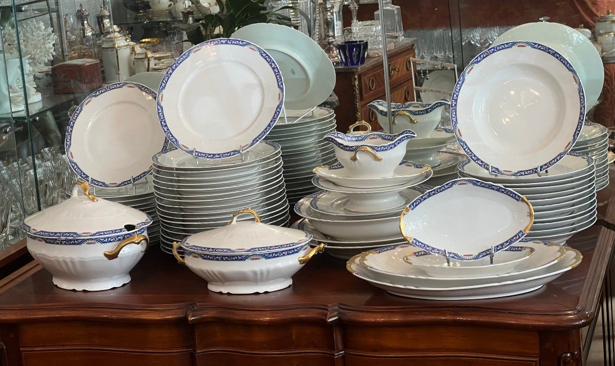  Service De Table Art Deco Porcelaine Limoges 72 Pieces