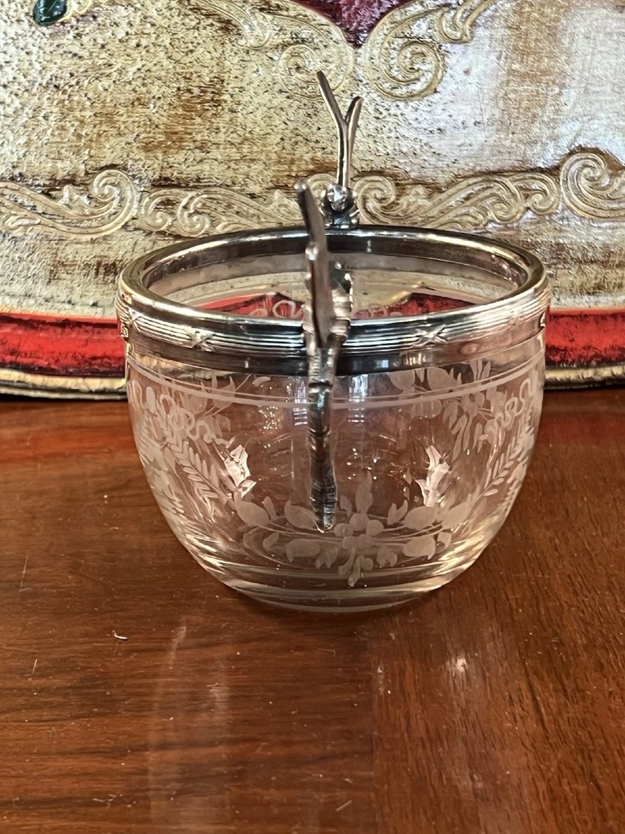  COUPE ART NOUVEAU ANSE LIBELLULES METAL ARGENTE-photo-5