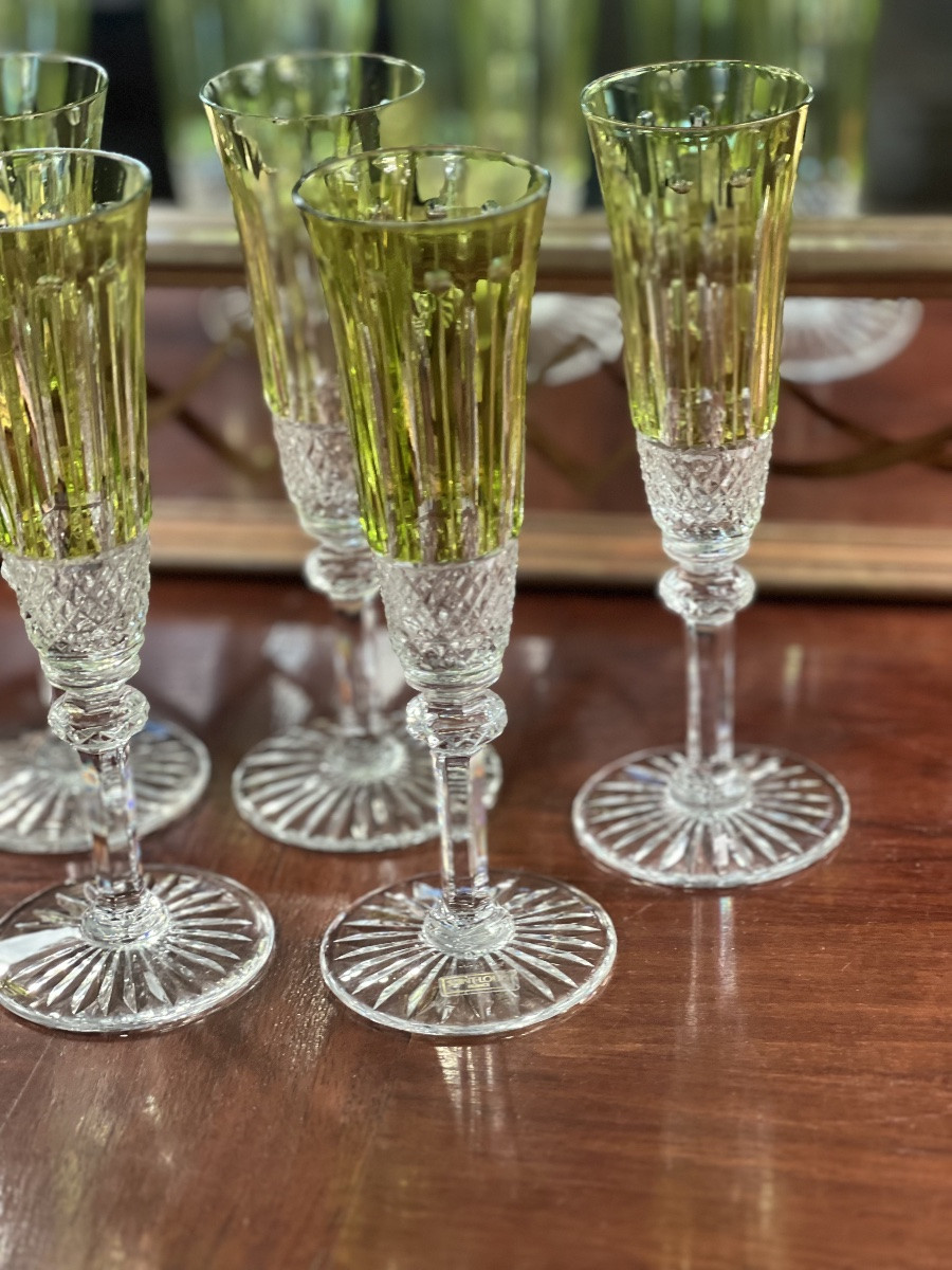St. Louis 7 Crystal Champagne Flutes, Tommy Model-photo-1