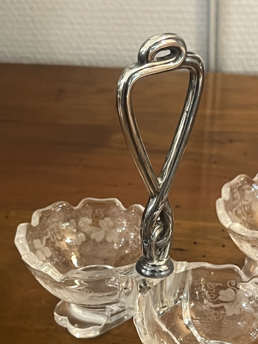 Pair Of Art Nouveau Silver-plated Metal Salt Cellars -photo-5