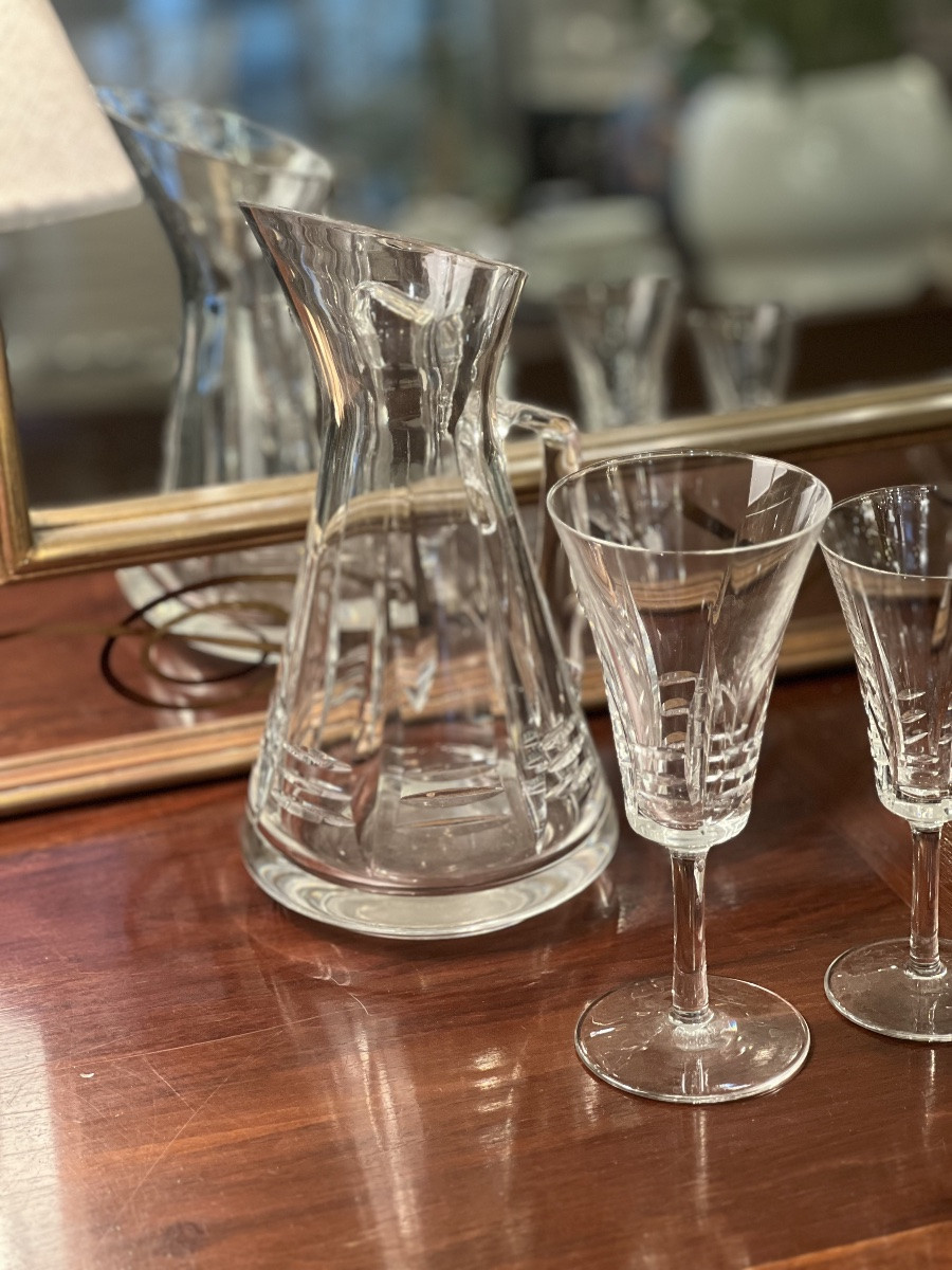 Art Deco Crystal Glass Service, 43 Pieces-photo-2